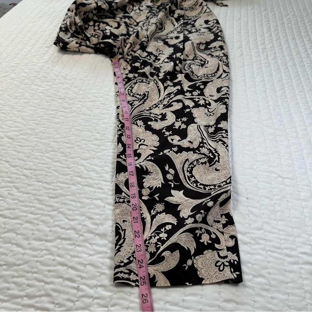Rebecca Taylor Paisley Jumpsuit 100% Cotton Brown Belted With Pockets Size M - Picture 5 of 16